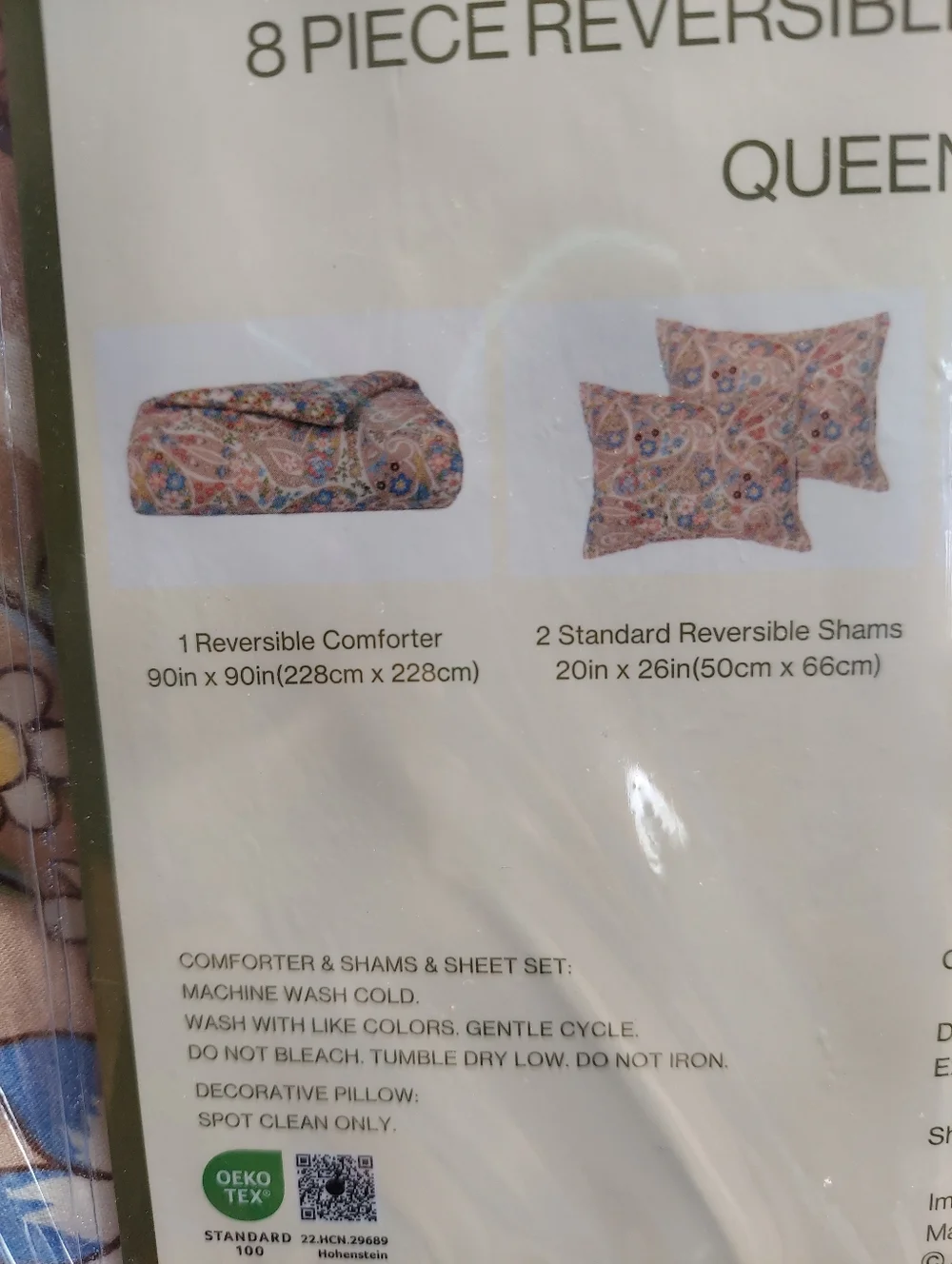Vera Bradley Multicolor Floral Reversible Queen Comforter Set -8 pieces